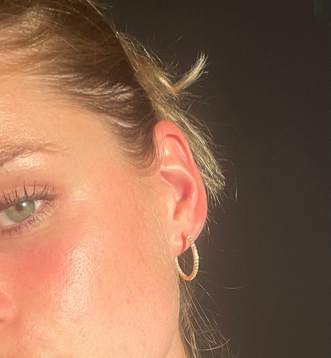 Sophia Pave Hoops in GOLD