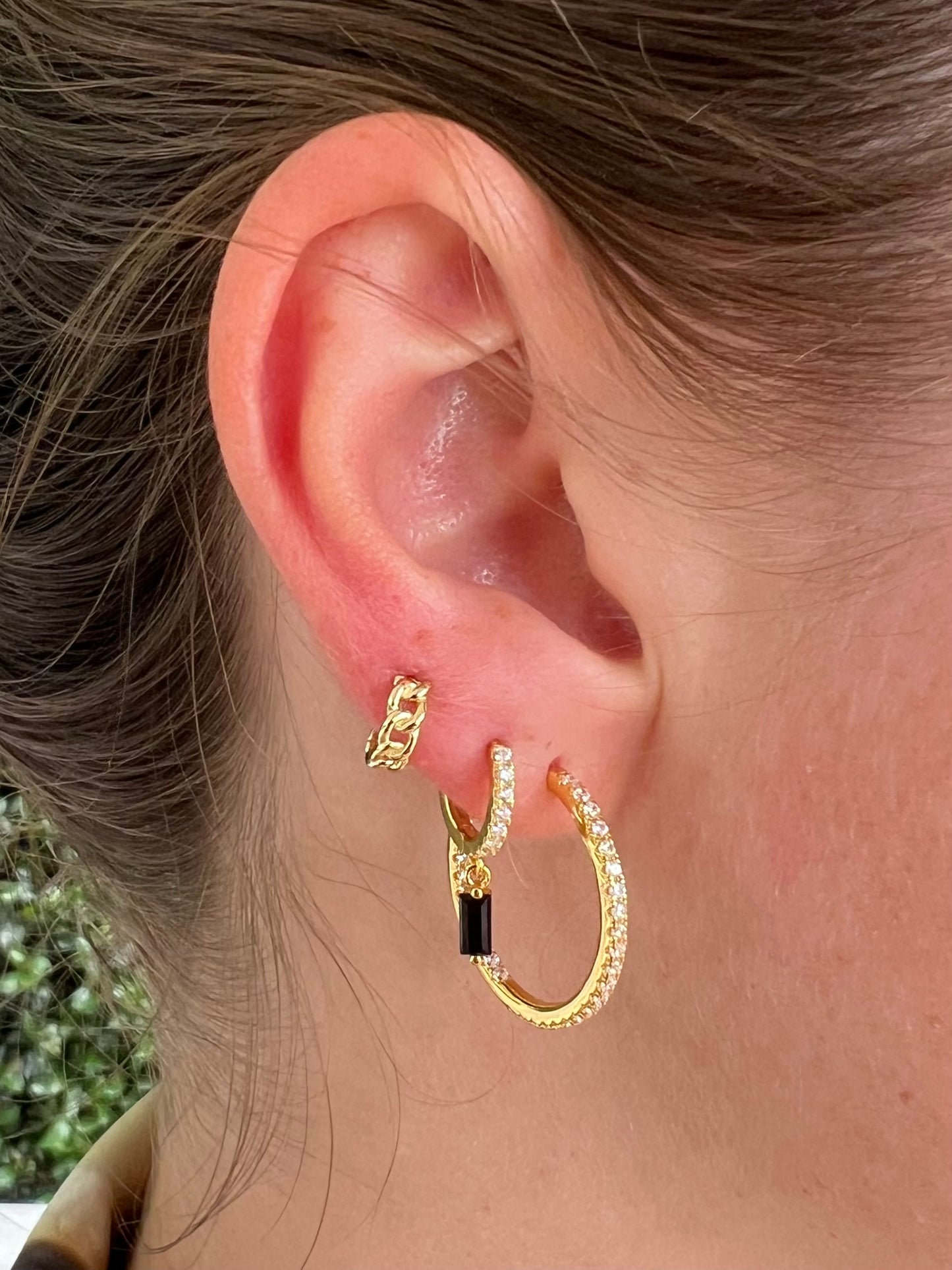 Sophia Pave Hoops in GOLD