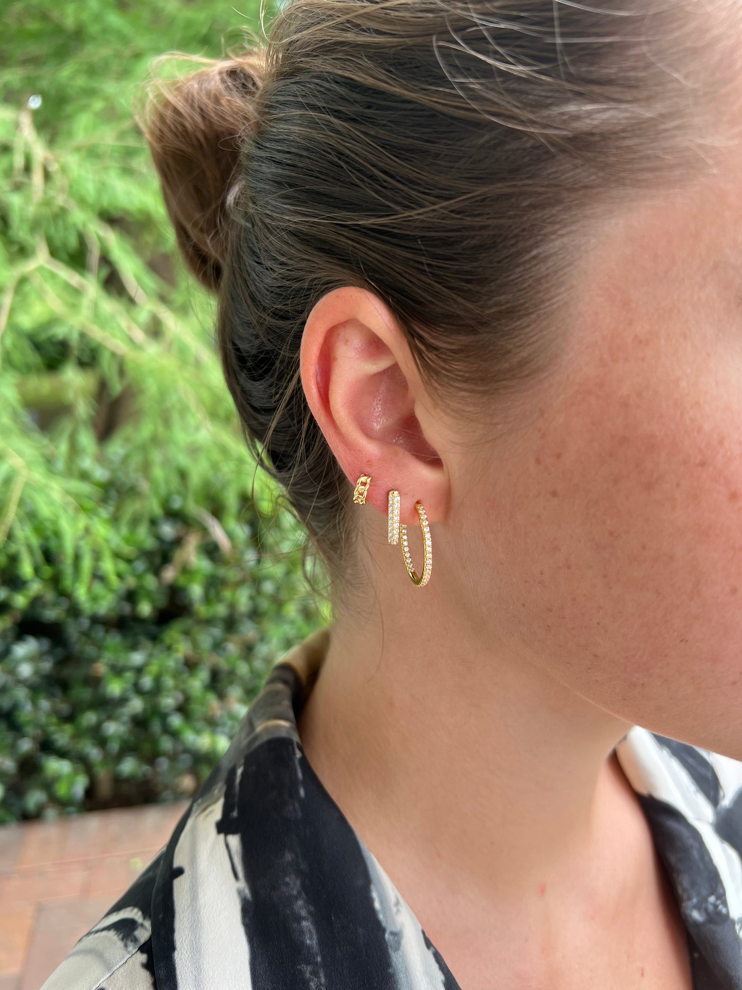 Sophia Pave Hoops in GOLD