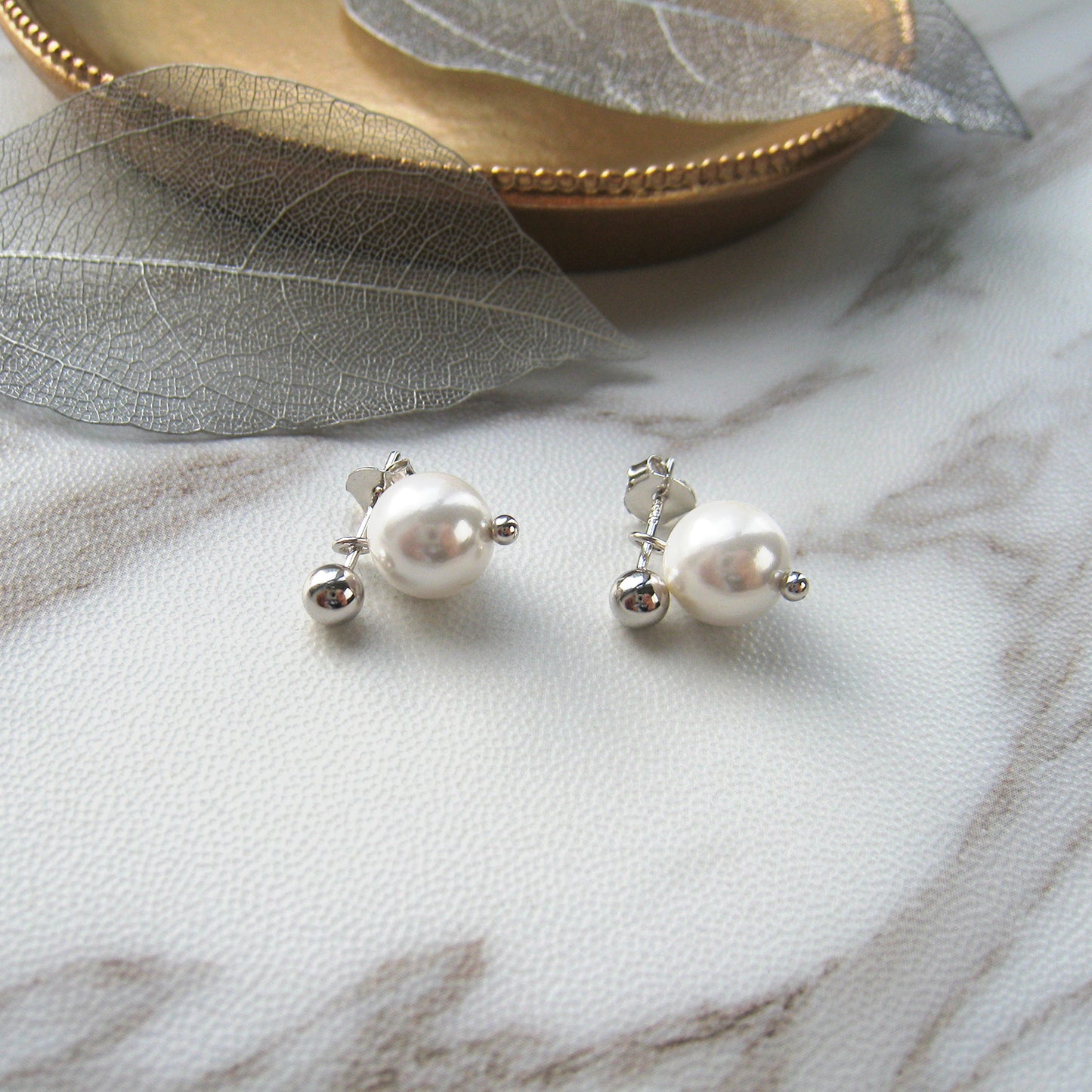Skylar Pearl Studs in SILVER