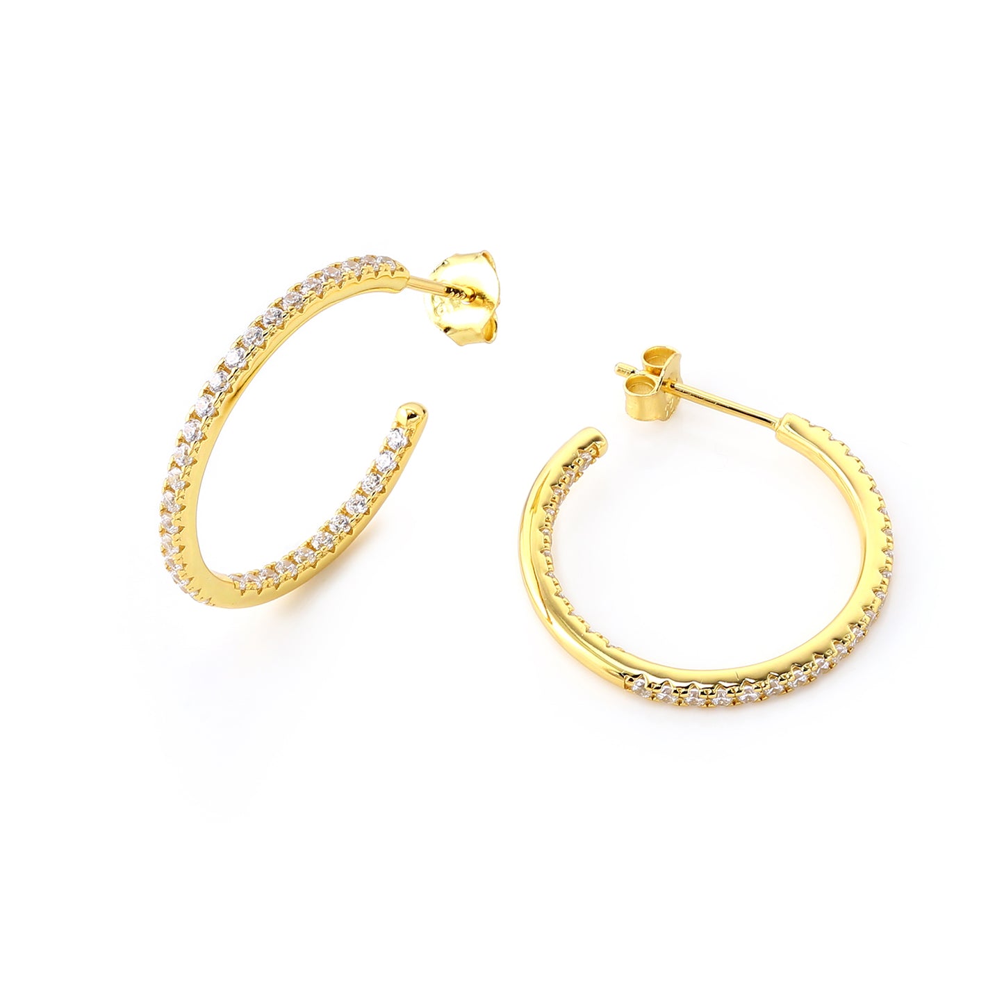 Sophia Pave Hoops in GOLD