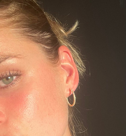 Sophia Pave Hoops in GOLD