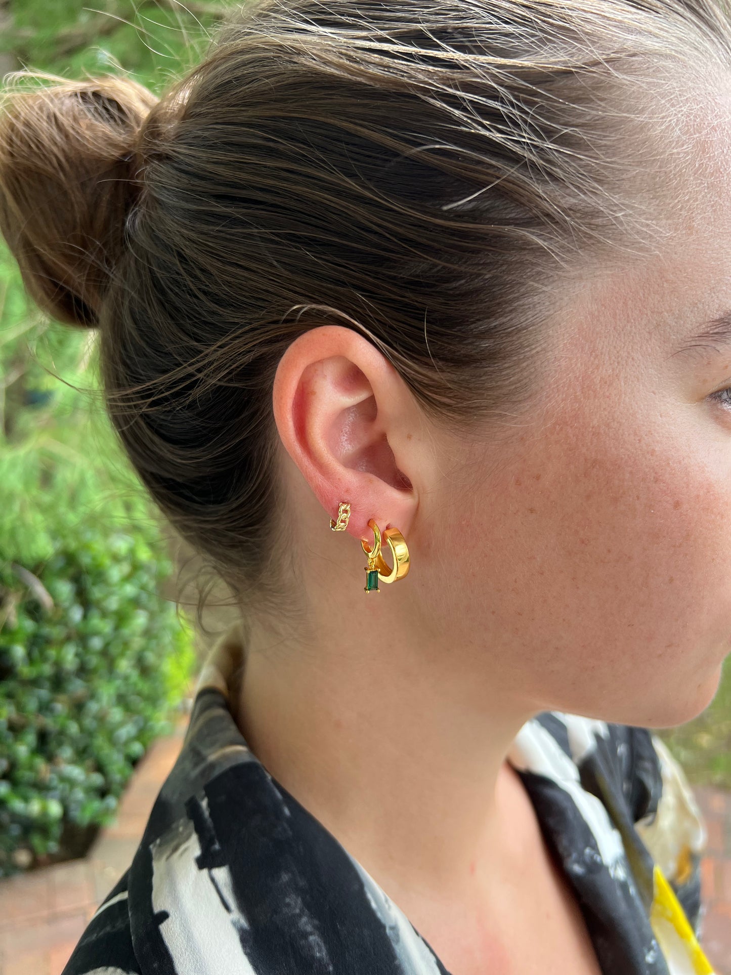 Miller Stone Hoops in GOLD