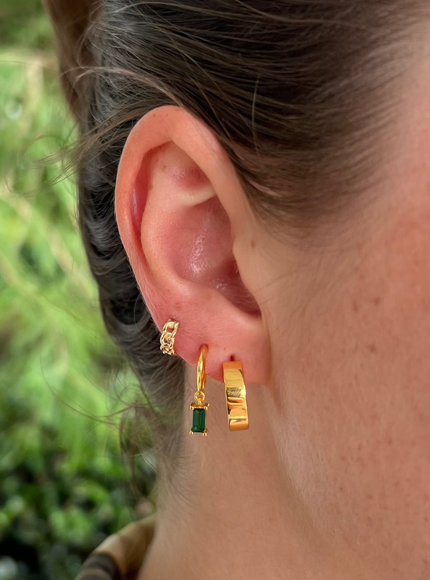 Miller Stone Hoops in GOLD
