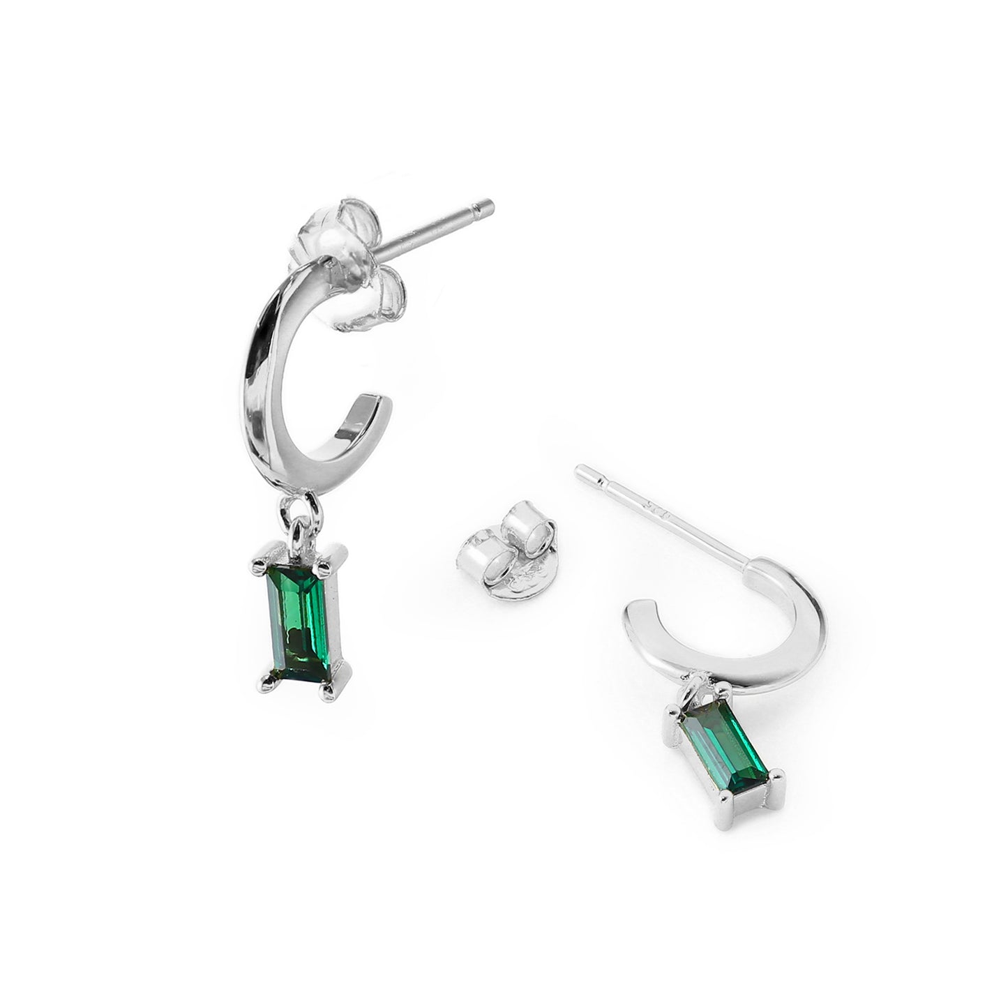 Miller Stone Hoops in SILVER