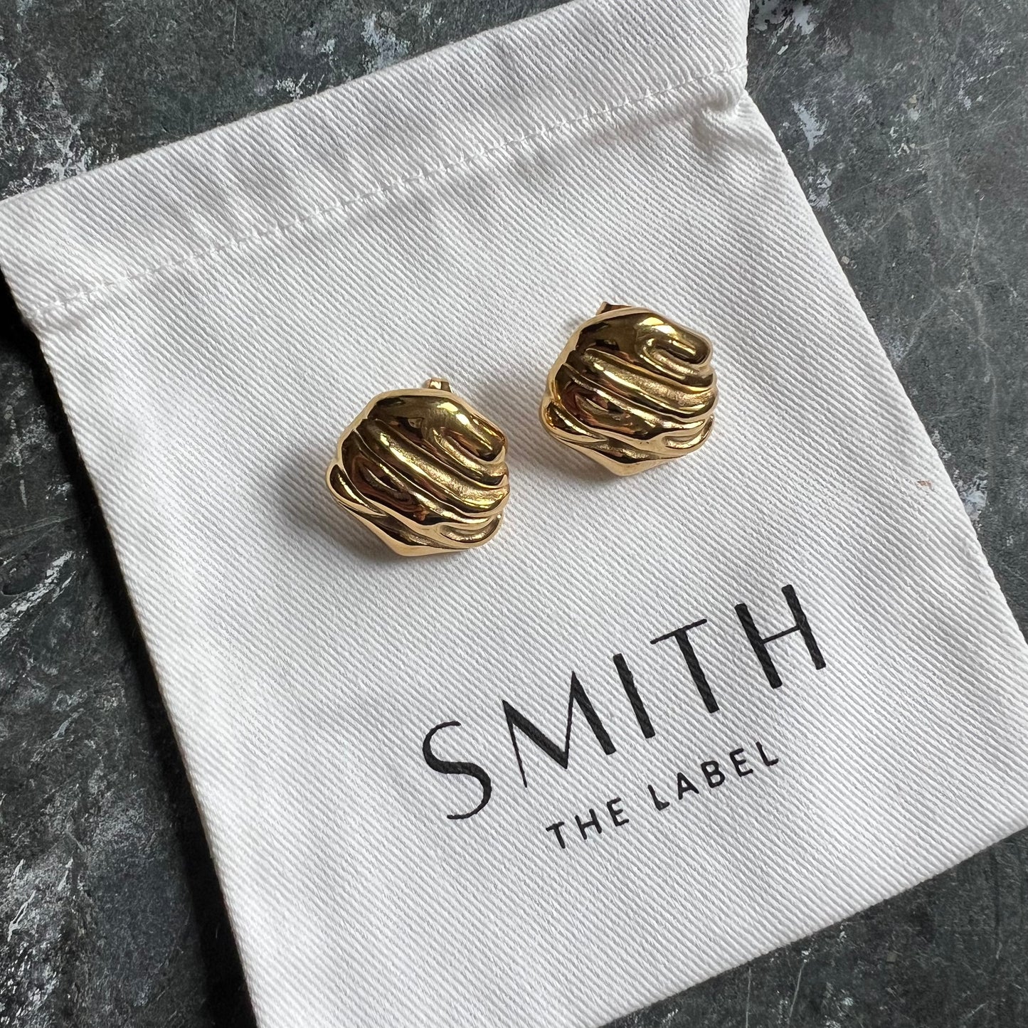 Ylian Ripple Stud Earrings in GOLD